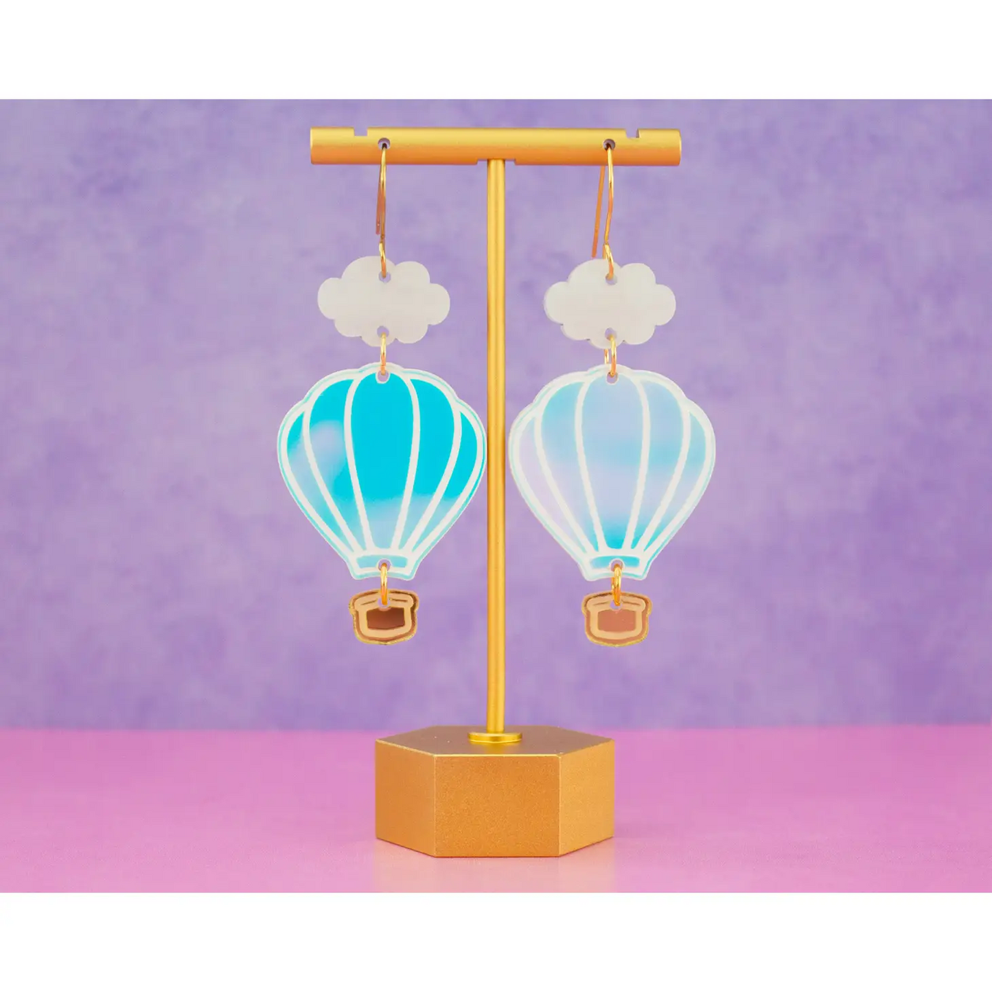 Hot Air Balloon Holographic Earrings