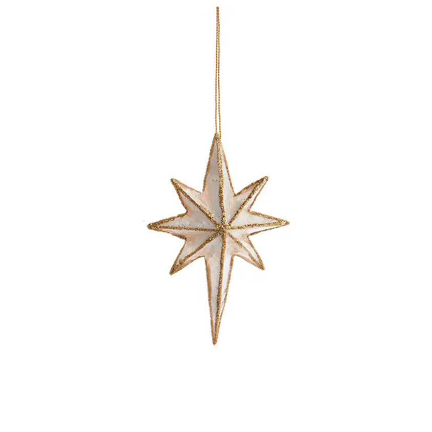 Capiz Gold Bethlehem Star Ornament