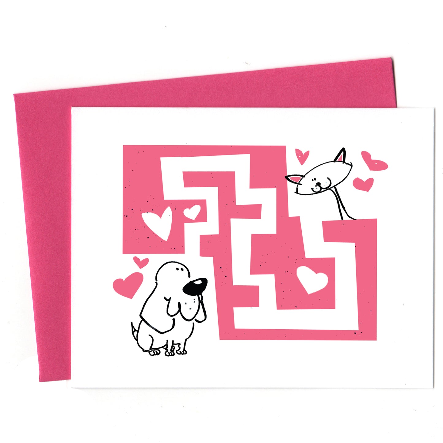 Love Maze Cat and Beagle