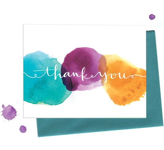 Watercolor Thank You Dots