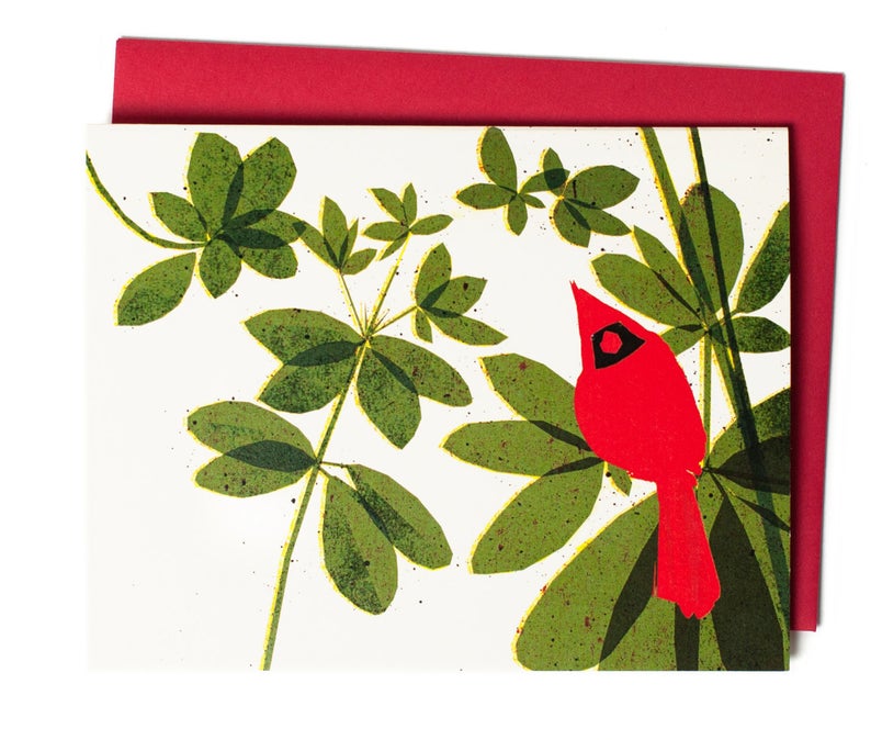 Cardinal and Rhododendron